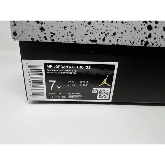 Air Jordan 4 Retro Bred Reimagined (GS) Youth Shoes FQ8213-006 Size 7Y - Picture 9 of 9